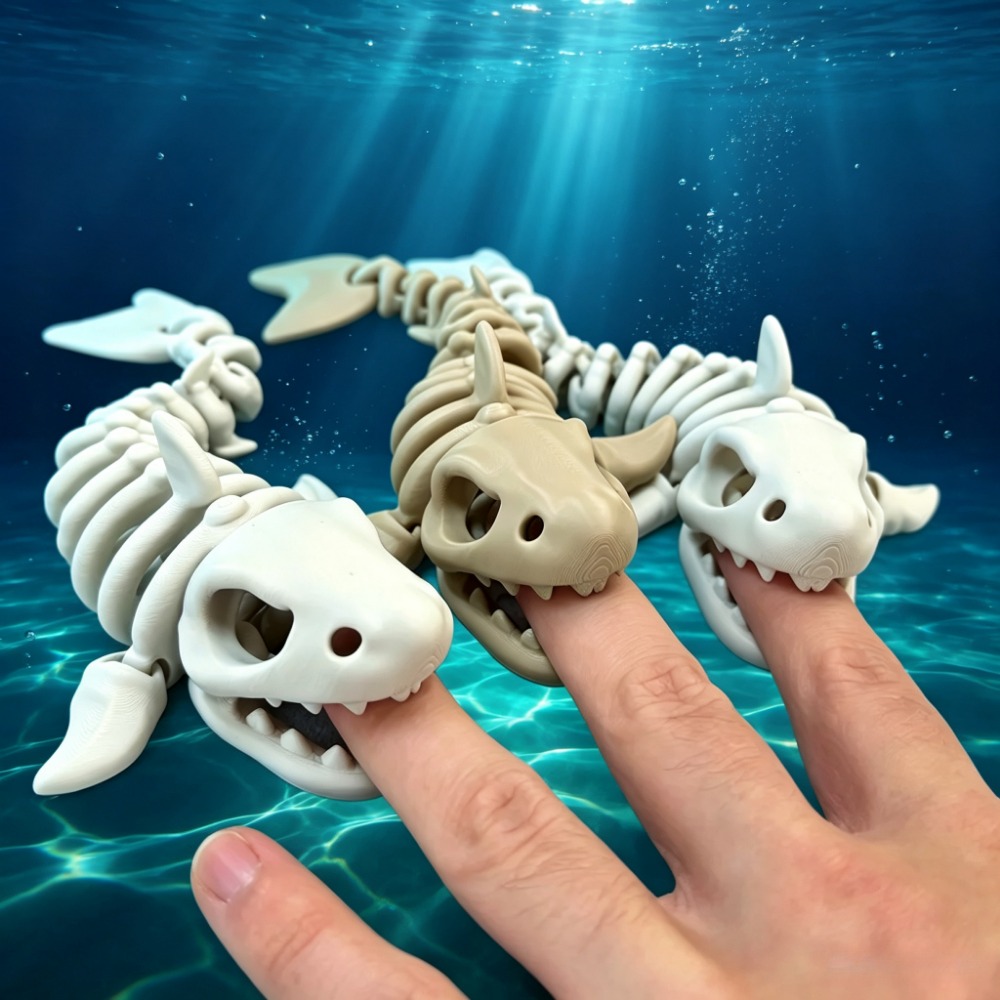 Aquarium Fish Only - Shark Skeleton Aquarium Decor Articulated Ornament