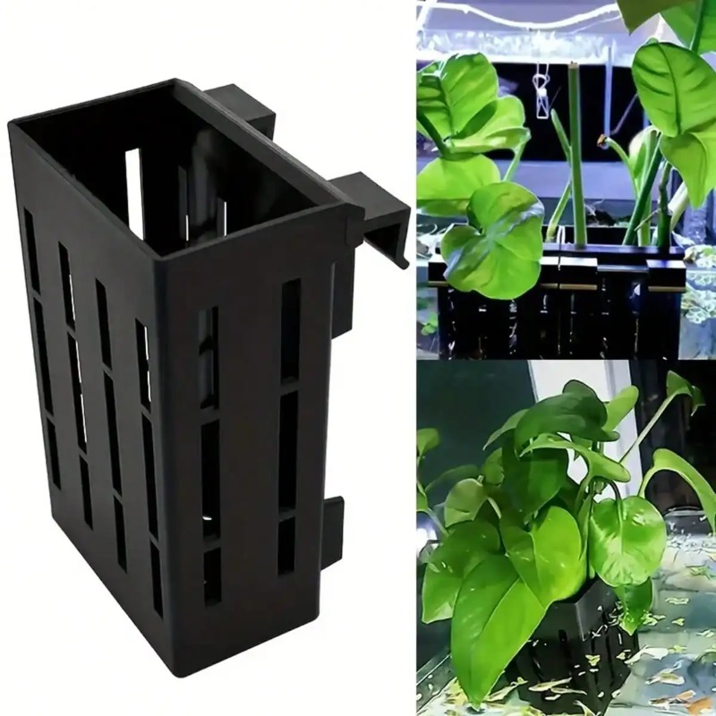 Aquarium Fish Buy - Aquarium Plant Holder Black Plastic Basket