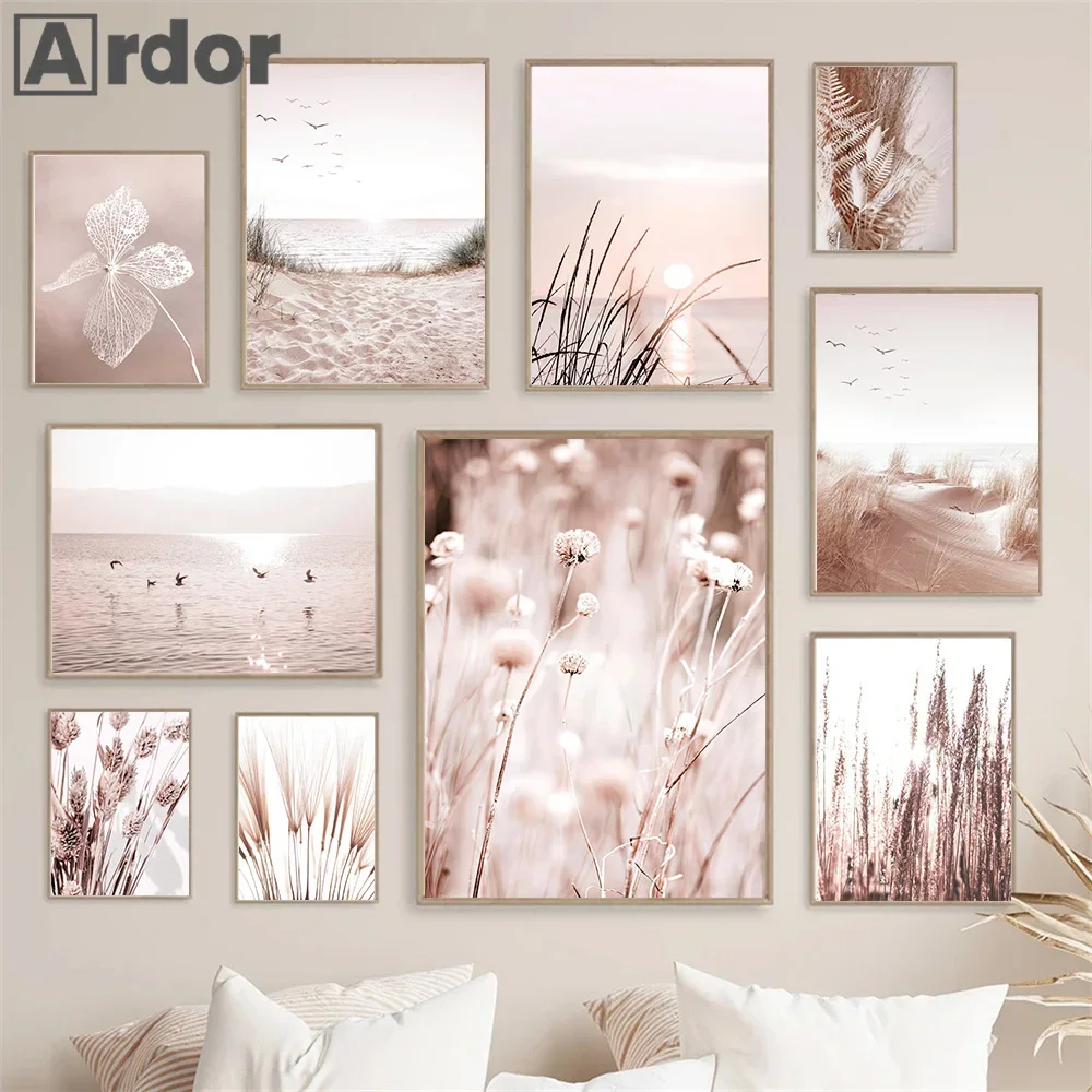 Live Plant Fertilizer - Beige Pink Landscape Posters Plants Grass