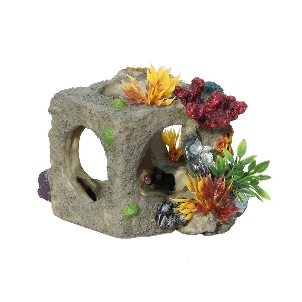 Aquarium Fish Hiding Spot - 1Pcs Lifelike Coral Stone Aquarium Decoration