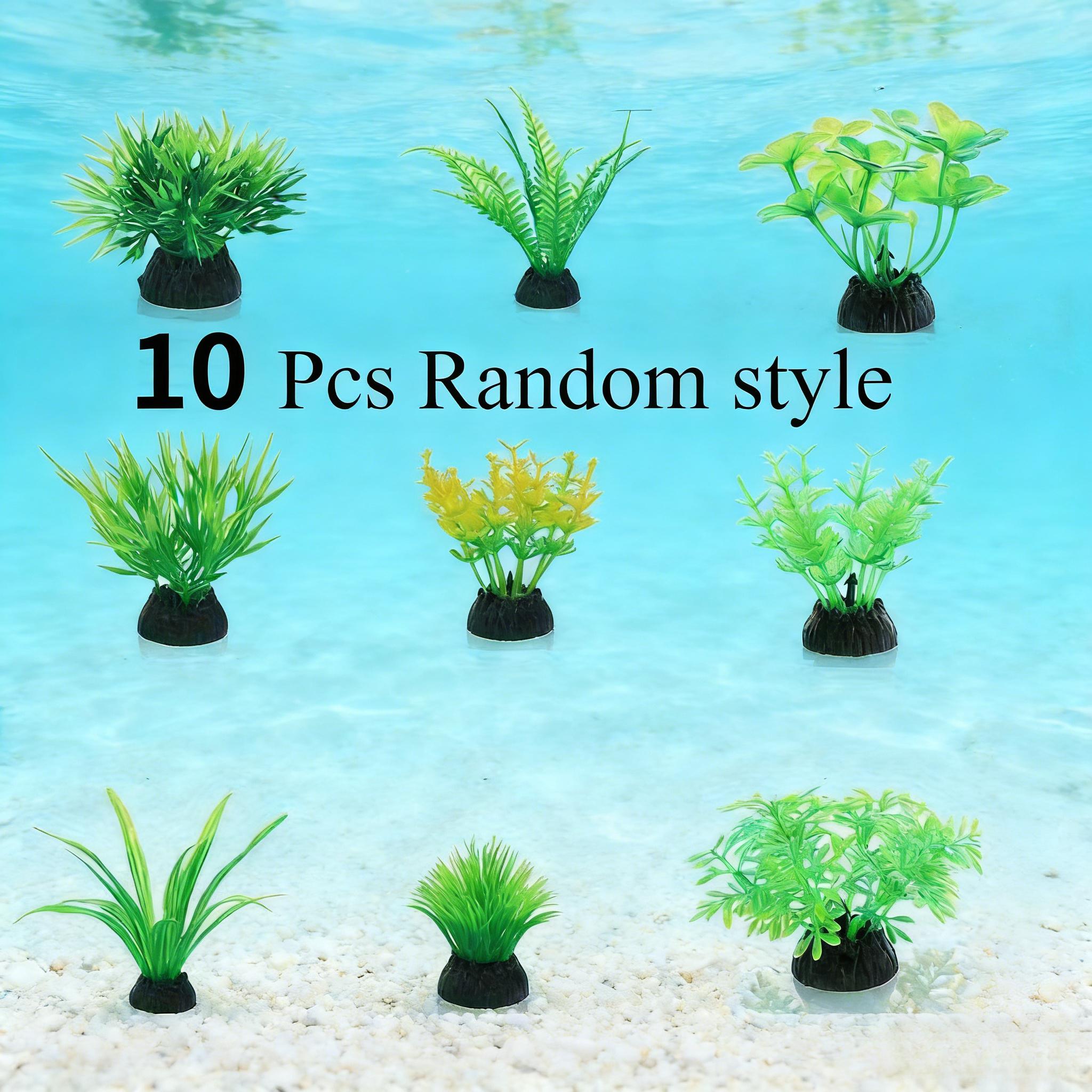 Aquarium Fish Only - 10Pcs Green Artificial Aquarium Plants Plastic