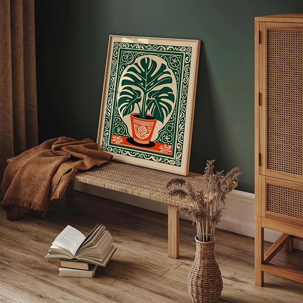 Bohemian Monstera Plant Canvas - Live Plant Fertilizer recension och pris