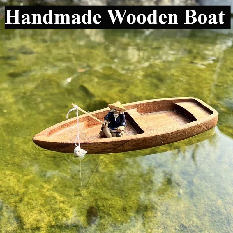 Handmade Wooden Boat Mini Floa - Aquarium Fish For Sale Online recension och pris