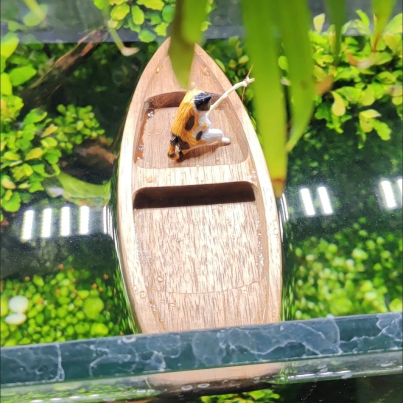 Handmade Wooden Boat Mini Floa - Aquarium Fish For Sale Online recension och pris