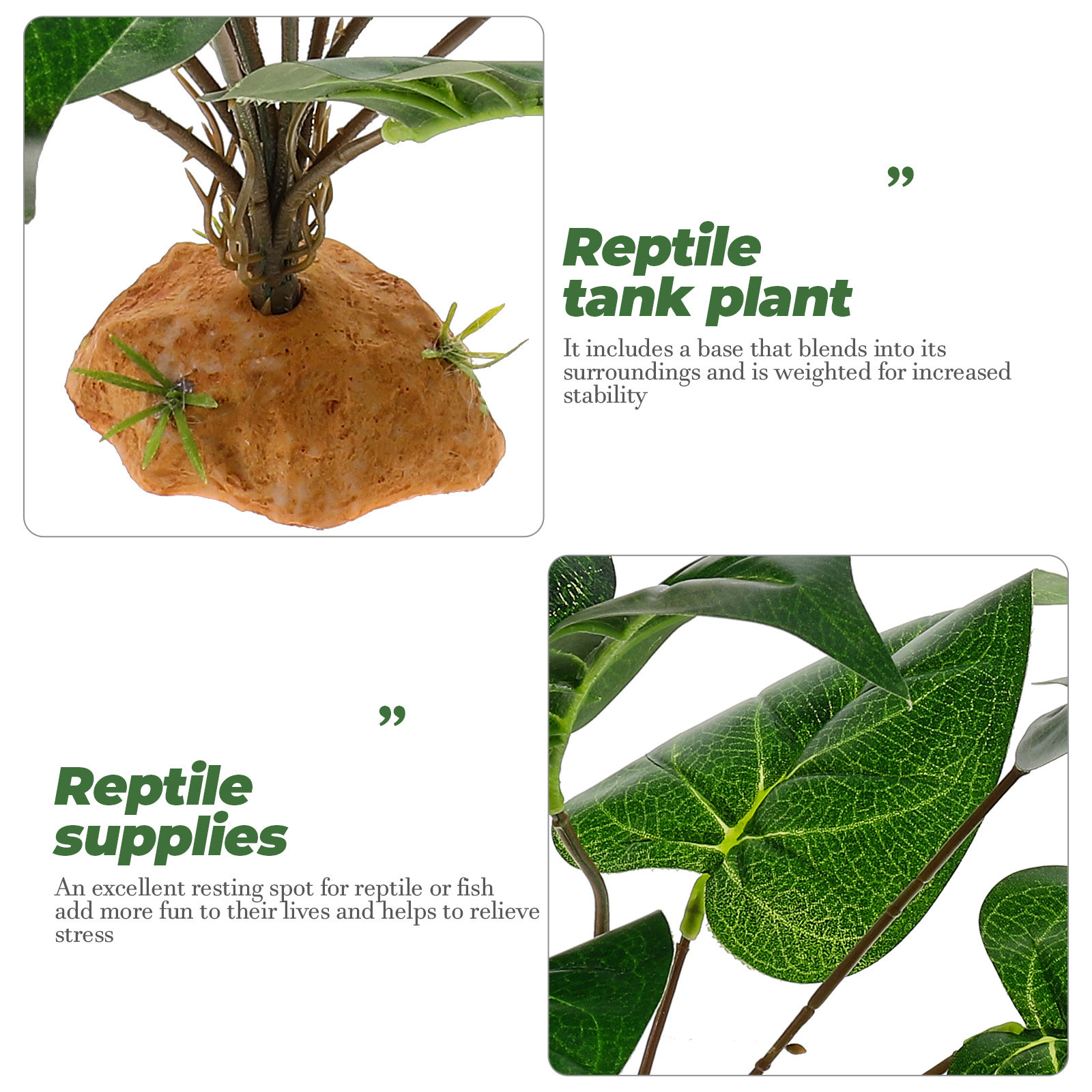 Lifelike Reptile Terrarium Pla - Aquarium Fish Hiding Spot recension och pris