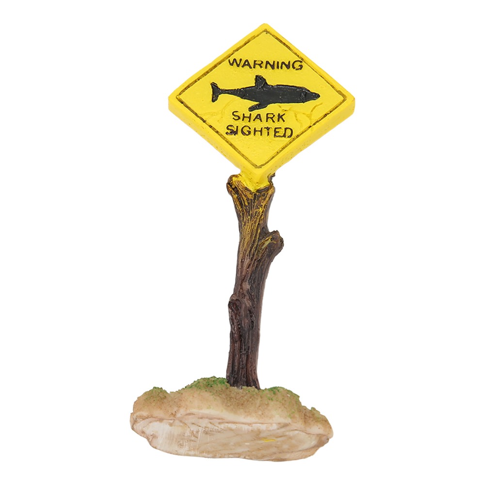 Resin Shark Warning Board Orna - Aquarium Fish Yellow recension och pris